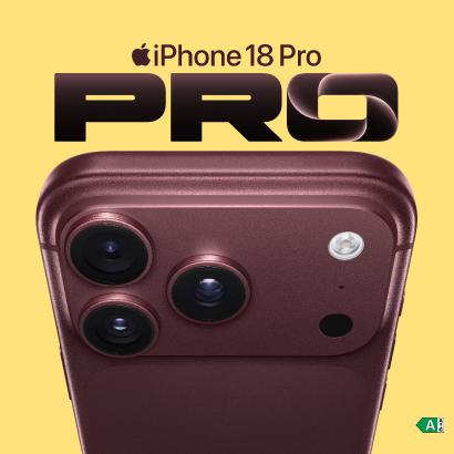 Uz dzeltena fona tumši sarkanais iphone 18 pro