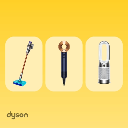 Uz dzeltena fona dyson ierīces
