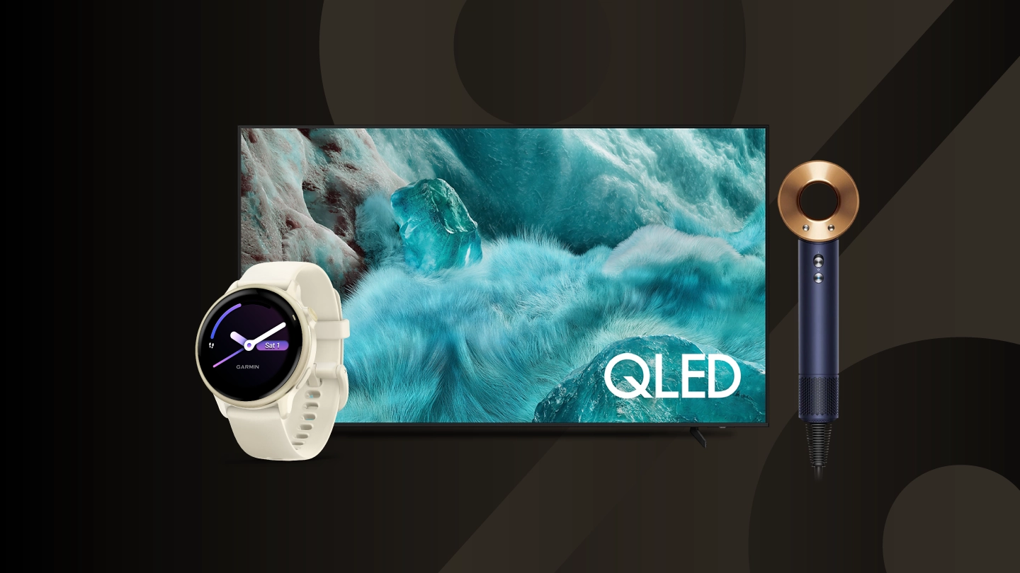 Uz melna fona dažādas ierīces