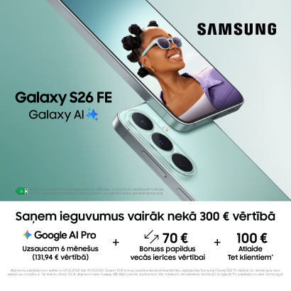Uz balta fona Samsung ierīces
