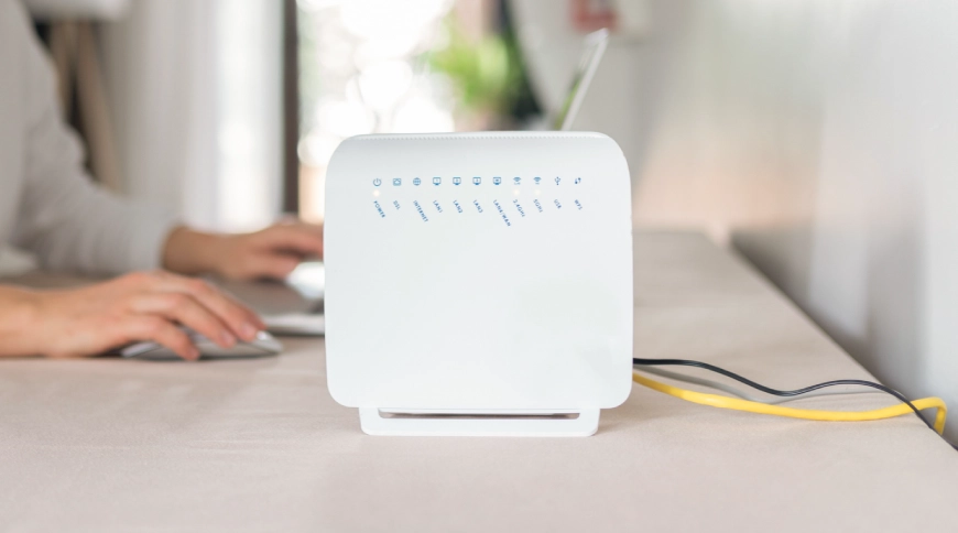 Wifi rūterī tiek pievienots vads