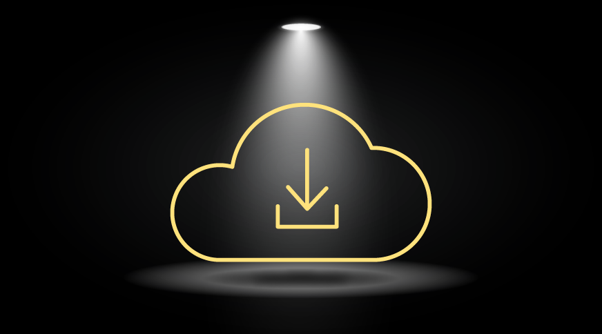 Uz melna fona tet cloud logo tipa bilde