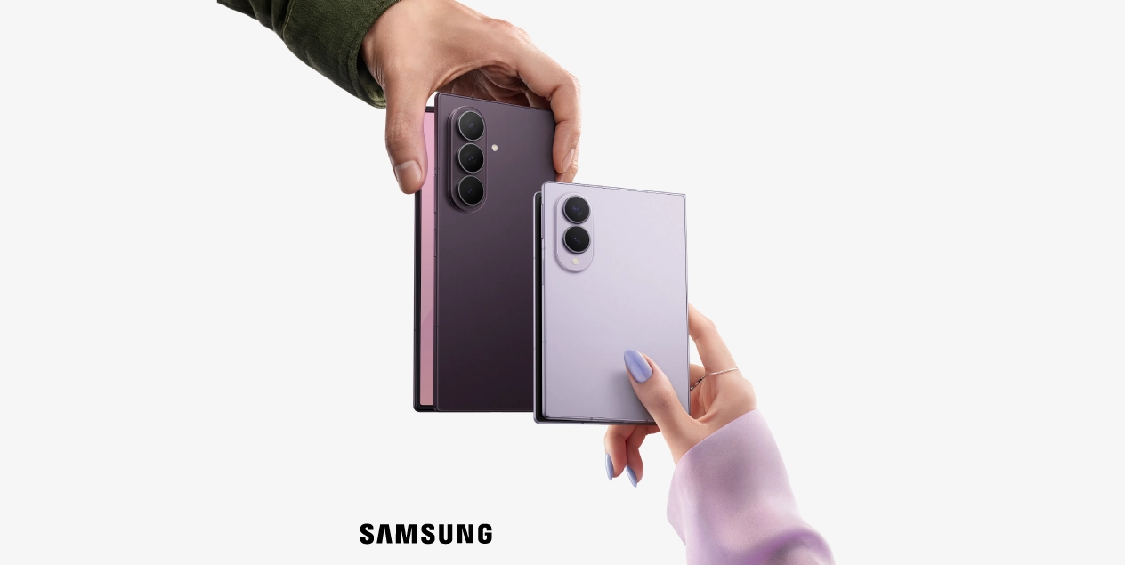 Uz balta fona Samsung ierīces