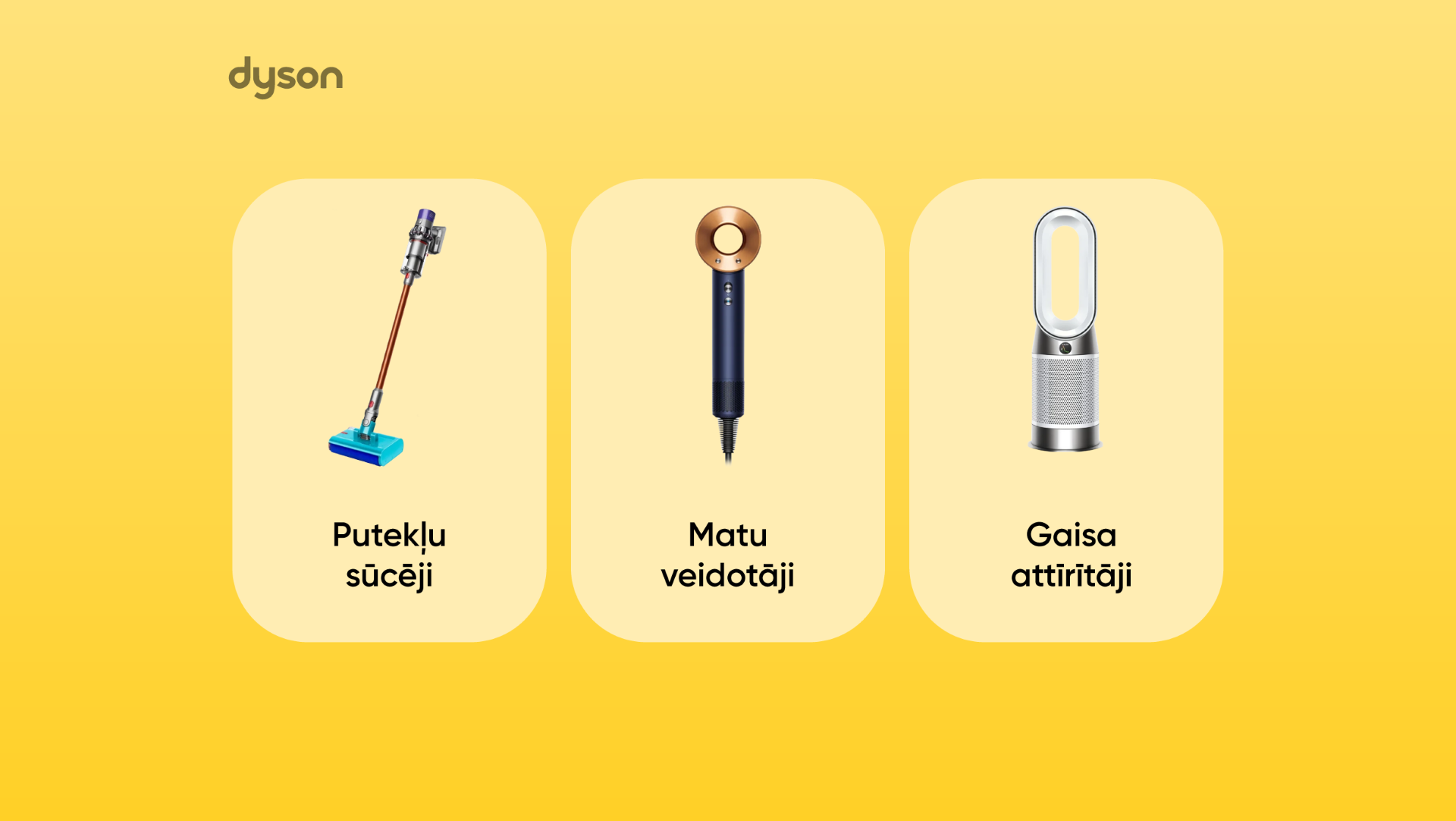 Uz dzeltena fona dyson ieīces